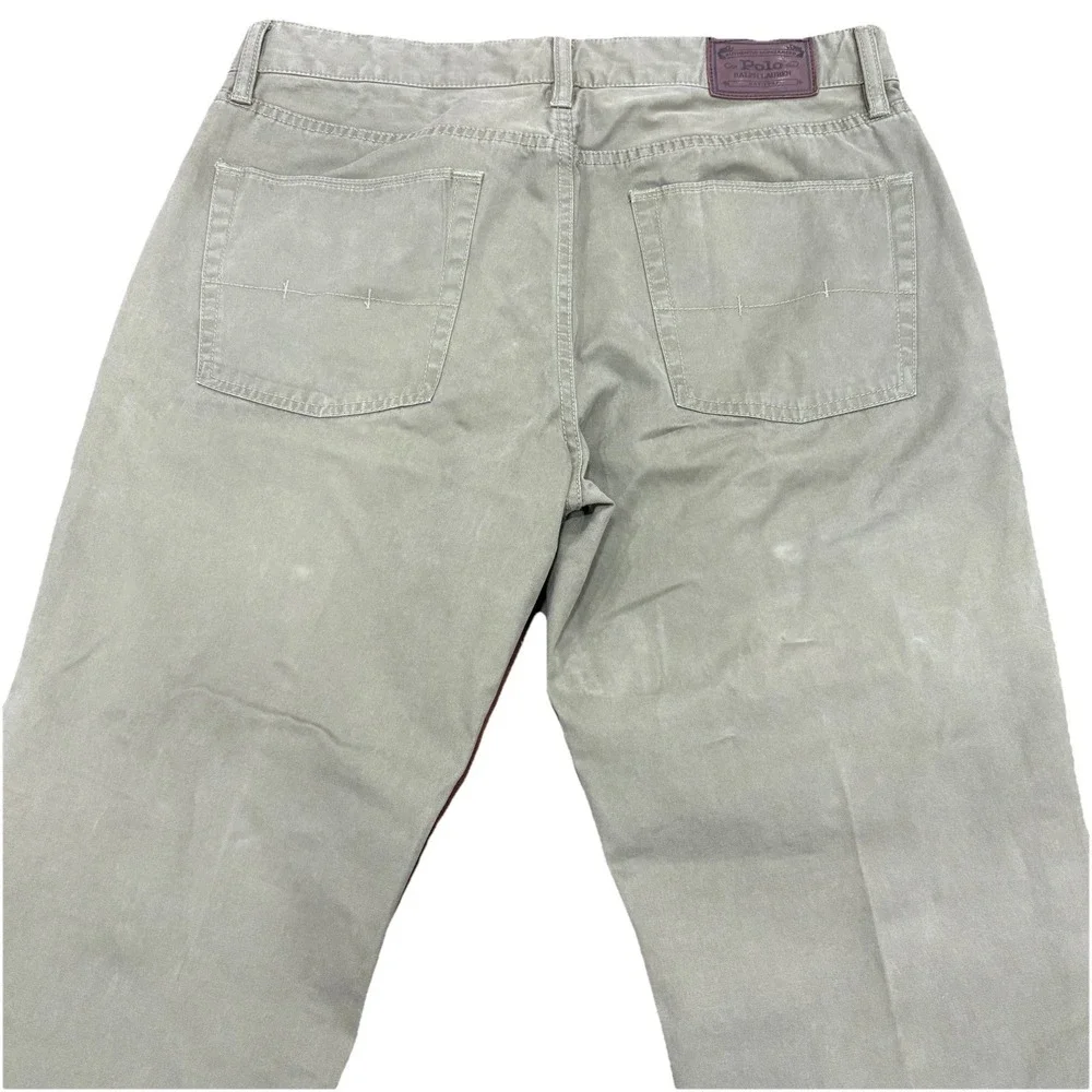 Polo Ralph Lauren Olive Green Pants Mens 34x30 Polo Player Logo Cotton‎
